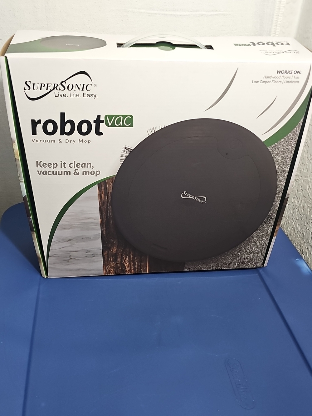 Black RobotVac Robotic Vacuum & Dry Mop
